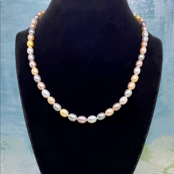 Honora Pastel Oval Freshwater Pearl Necklace - Picture 2 of 6